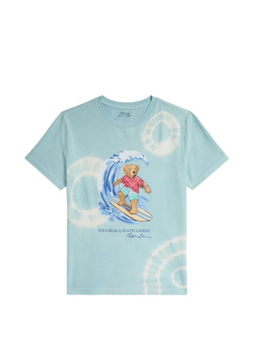 T-shirt bambino Polo Ralph Lauren celeste in cotone RALPH LAUREN KIDS | B13595001